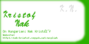 kristof nak business card